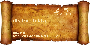 Abeles Tekla névjegykártya